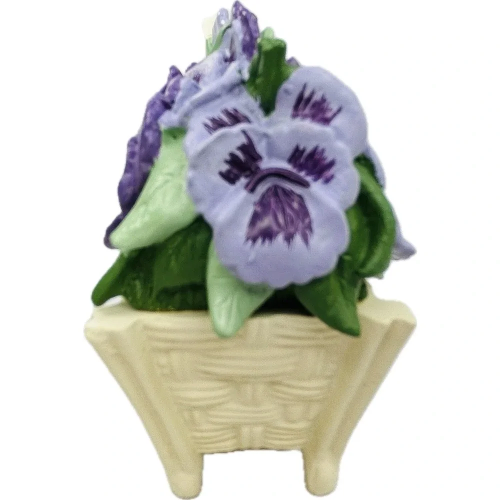 Hallmark‎ PANSY CART 2 pc Trinket Box with Tag